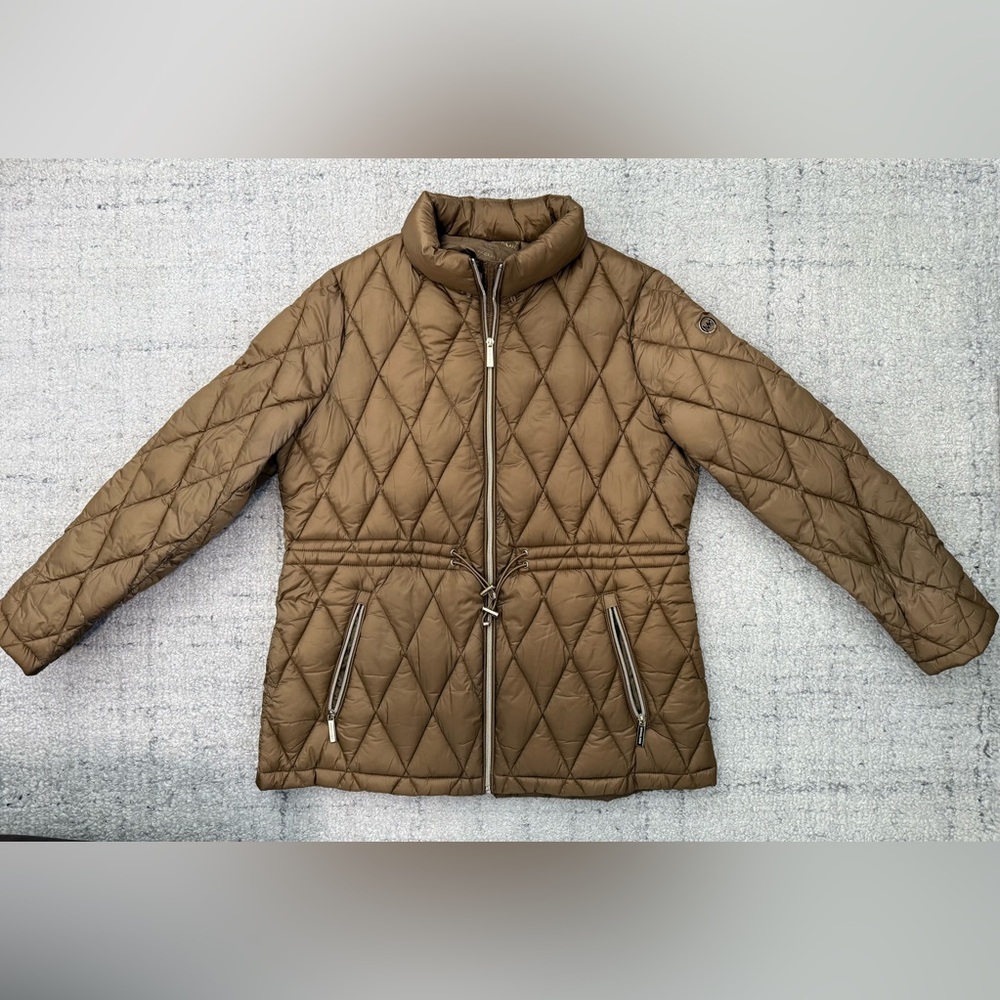 Michael Kors Puffer Jacket with Faux Fur Trim